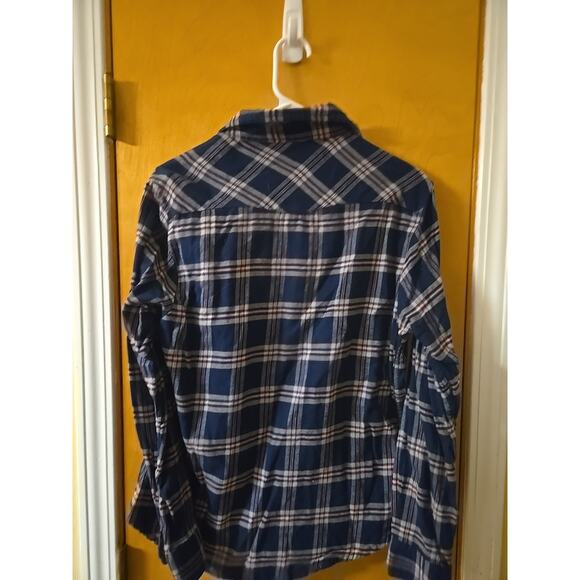 Jachs Girlfriend NWT Roll Tab LS Snap Up Blue Flannel Sz Small Warm Cozy - Picture 4 of 5
